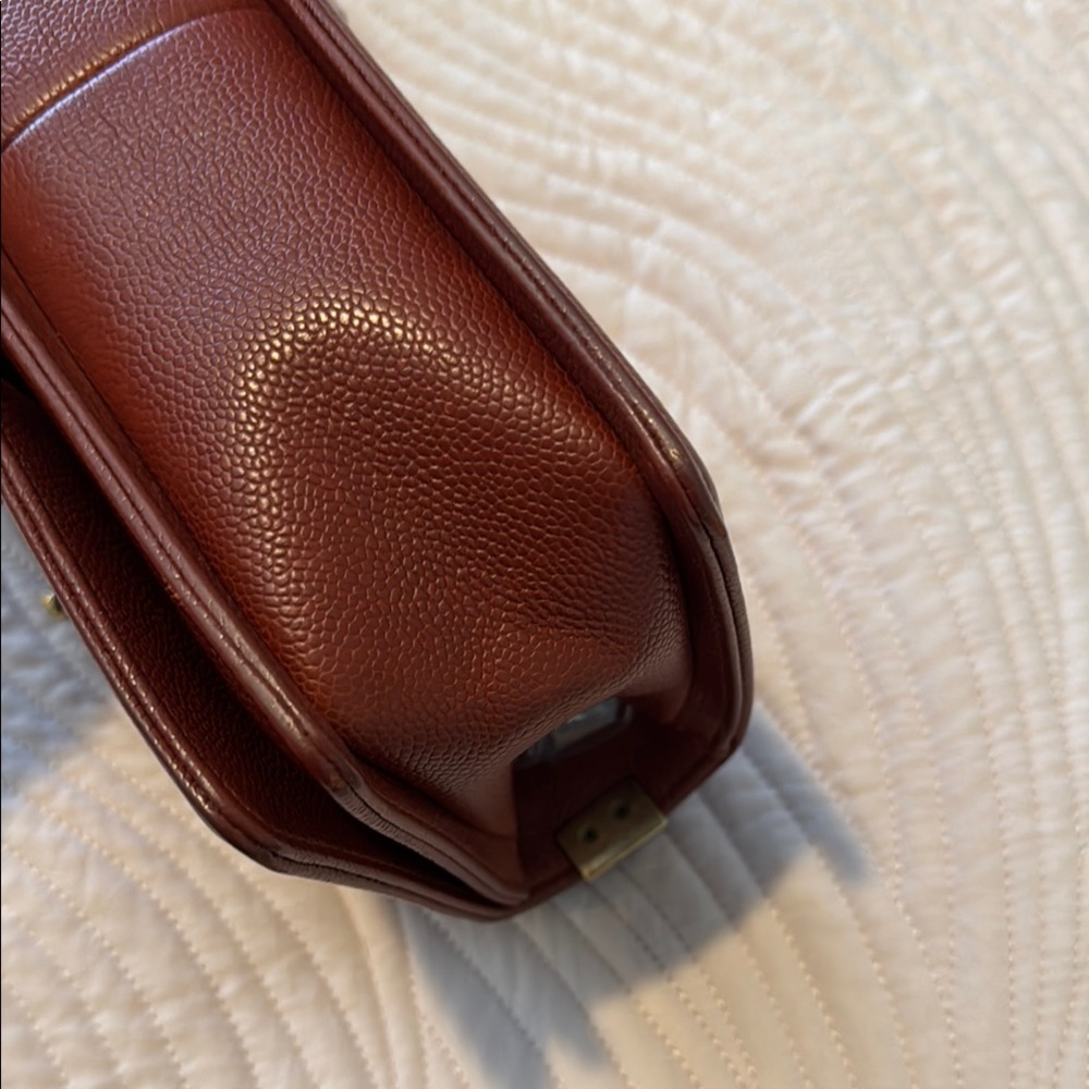 CHANEL Brown (burned orange) and Antique Gold Medium Boy Bad Bag - Picture 7 of 17